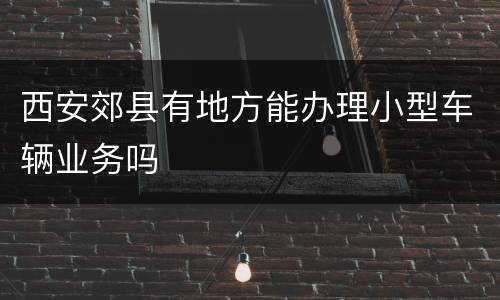 西安郊县有地方能办理小型车辆业务吗