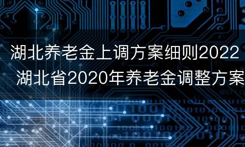湖北养老金上调方案细则2022 湖北省2020年养老金调整方案出台了吗