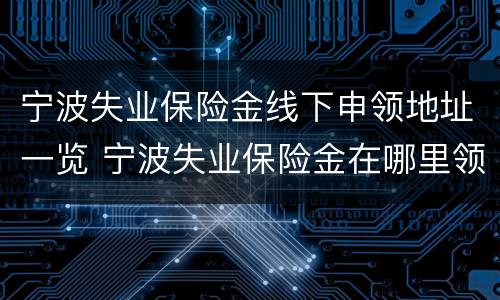 宁波失业保险金线下申领地址一览 宁波失业保险金在哪里领取