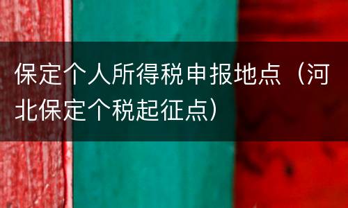 保定个人所得税申报地点（河北保定个税起征点）