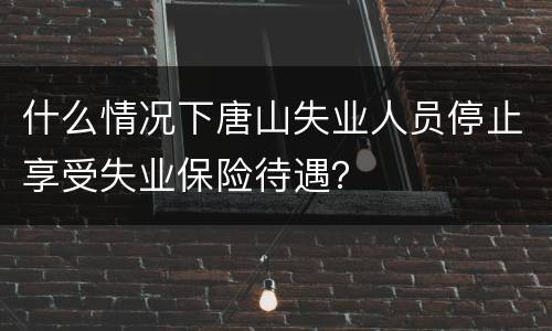 什么情况下唐山失业人员停止享受失业保险待遇？