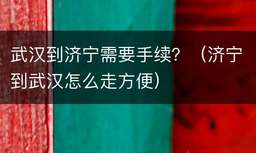 武汉到济宁需要手续？（济宁到武汉怎么走方便）