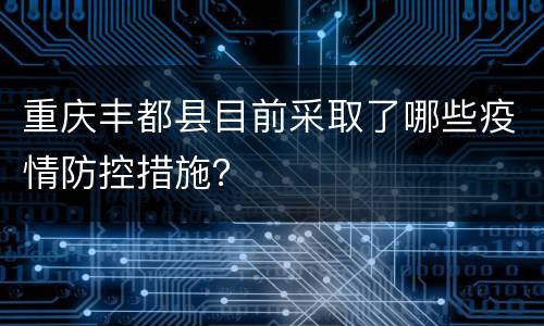 重庆丰都县目前采取了哪些疫情防控措施？