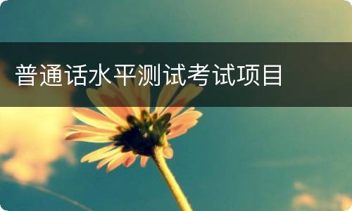 普通话水平测试考试项目