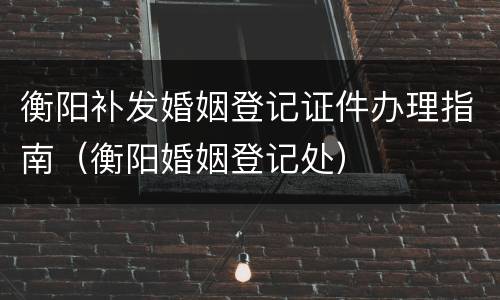 衡阳补发婚姻登记证件办理指南（衡阳婚姻登记处）