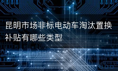昆明市场非标电动车淘汰置换补贴有哪些类型