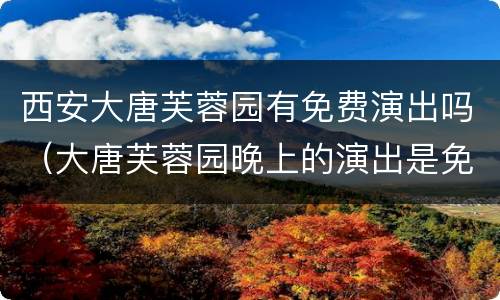 西安大唐芙蓉园有免费演出吗（大唐芙蓉园晚上的演出是免费的吗）