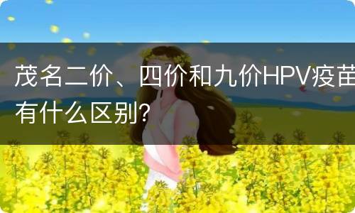 茂名二价、四价和九价HPV疫苗有什么区别？