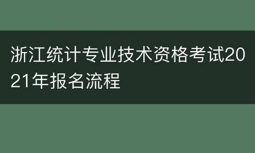 浙江统计专业技术资格考试2021年报名流程
