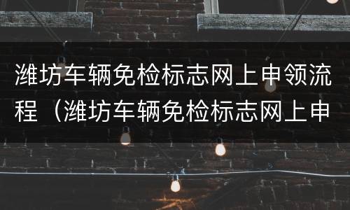 潍坊车辆免检标志网上申领流程（潍坊车辆免检标志网上申领流程是什么）