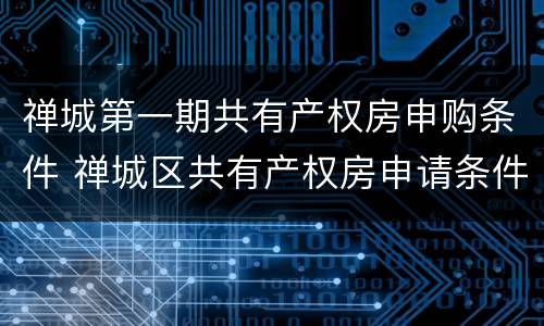 禅城第一期共有产权房申购条件 禅城区共有产权房申请条件