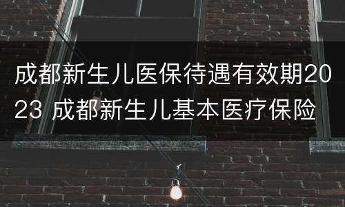 成都新生儿医保待遇有效期2023 成都新生儿基本医疗保险