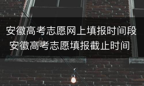 安徽高考志愿网上填报时间段 安徽高考志愿填报截止时间