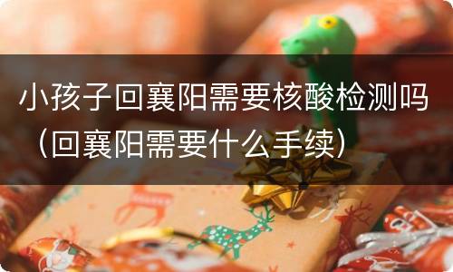 小孩子回襄阳需要核酸检测吗（回襄阳需要什么手续）