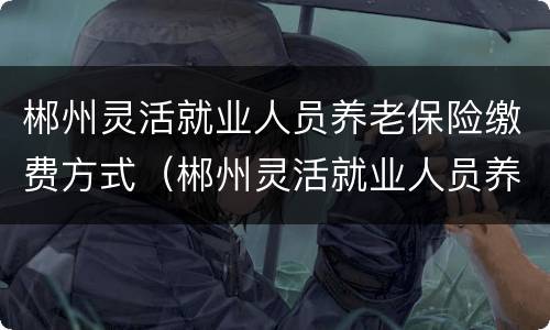 郴州灵活就业人员养老保险缴费方式（郴州灵活就业人员养老保险政策）