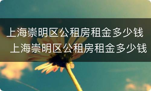 上海崇明区公租房租金多少钱 上海崇明区公租房租金多少钱一年