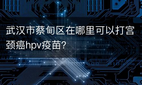 武汉市蔡甸区在哪里可以打宫颈癌hpv疫苗？