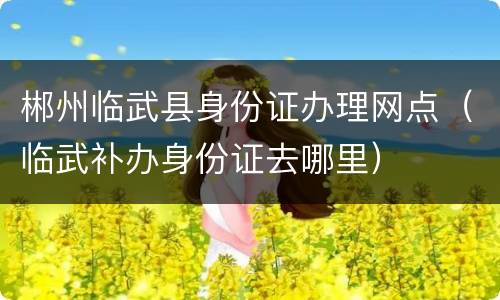 郴州临武县身份证办理网点（临武补办身份证去哪里）