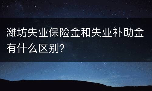 潍坊失业保险金和失业补助金有什么区别？