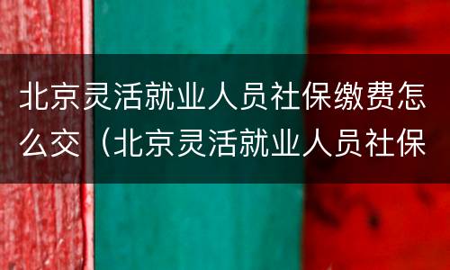北京灵活就业人员社保缴费怎么交（北京灵活就业人员社保缴费怎么交费）