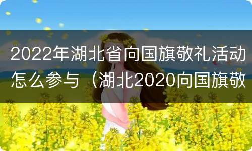 2022年湖北省向国旗敬礼活动怎么参与（湖北2020向国旗敬礼图片）