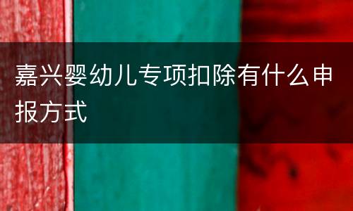 嘉兴婴幼儿专项扣除有什么申报方式