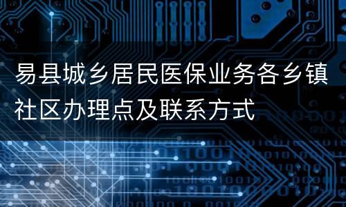 易县城乡居民医保业务各乡镇社区办理点及联系方式