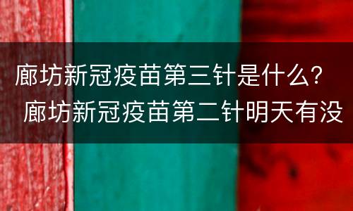 廊坊新冠疫苗第三针是什么？ 廊坊新冠疫苗第二针明天有没有