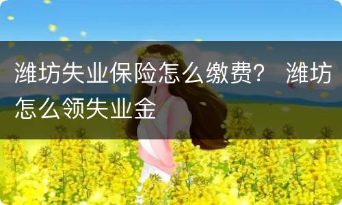 潍坊失业保险怎么缴费？ 潍坊怎么领失业金
