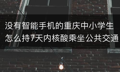 没有智能手机的重庆中小学生怎么持7天内核酸乘坐公共交通工具
