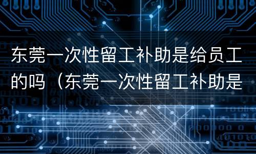 东莞一次性留工补助是给员工的吗（东莞一次性留工补助是给员工的吗知乎）