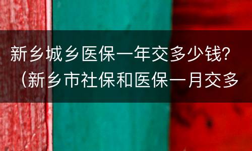 新乡城乡医保一年交多少钱？（新乡市社保和医保一月交多少钱）