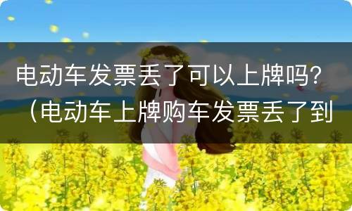 电动车发票丢了可以上牌吗？（电动车上牌购车发票丢了到哪里上牌）