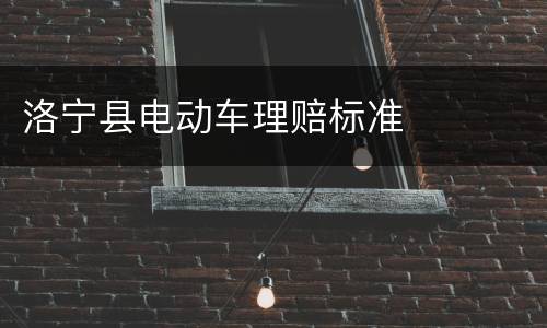 洛宁县电动车理赔标准