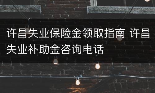 许昌失业保险金领取指南 许昌失业补助金咨询电话