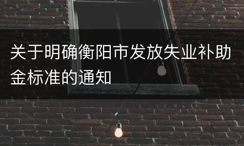 关于明确衡阳市发放失业补助金标准的通知