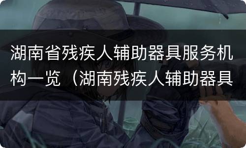 湖南省残疾人辅助器具服务机构一览（湖南残疾人辅助器具管理制度）