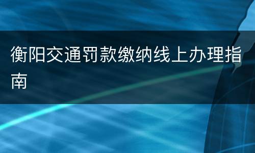 衡阳交通罚款缴纳线上办理指南​