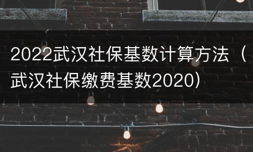2022武汉社保基数计算方法（武汉社保缴费基数2020）
