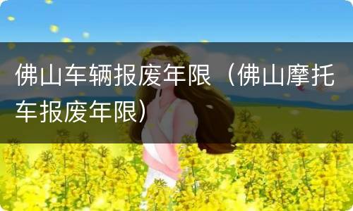 佛山车辆报废年限（佛山摩托车报废年限）