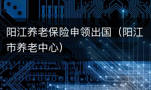 阳江养老保险申领出国（阳江市养老中心）