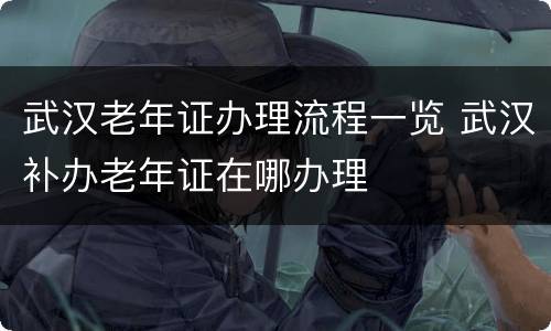武汉老年证办理流程一览 武汉补办老年证在哪办理