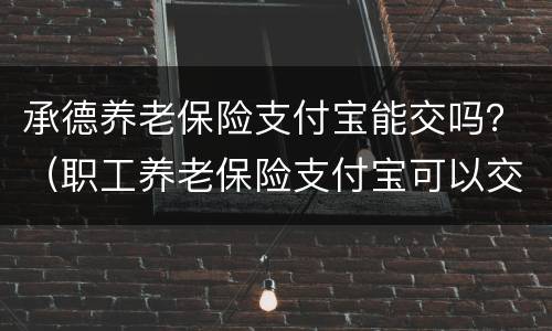承德养老保险支付宝能交吗？（职工养老保险支付宝可以交吗）