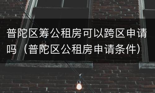 普陀区筹公租房可以跨区申请吗（普陀区公租房申请条件）