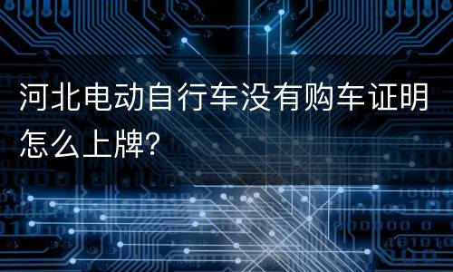 河北电动自行车没有购车证明怎么上牌？