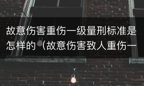 故意伤害重伤一级量刑标准是怎样的（故意伤害致人重伤一级量刑）