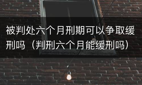 被判处六个月刑期可以争取缓刑吗（判刑六个月能缓刑吗）