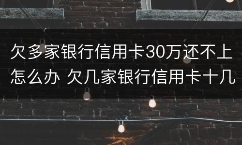 欠多家银行信用卡30万还不上怎么办 欠几家银行信用卡十几万还不上怎么办