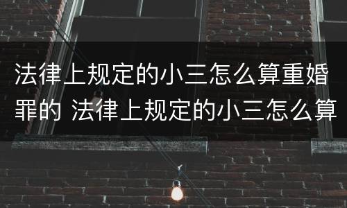 法律上规定的小三怎么算重婚罪的 法律上规定的小三怎么算重婚罪的标准