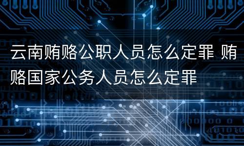 云南贿赂公职人员怎么定罪 贿赂国家公务人员怎么定罪